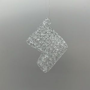 Vintage Handspun Glass Christmas Stocking Ornament